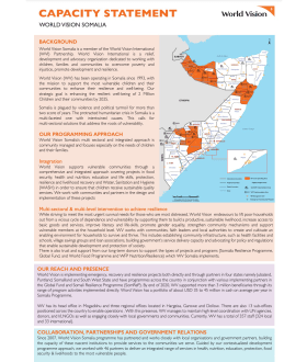 World Vision Somalia Capacity Statement