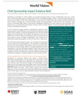 Evidence of Impact of Child Sponsorship