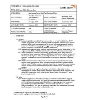Child and adult safeguarding policy cover