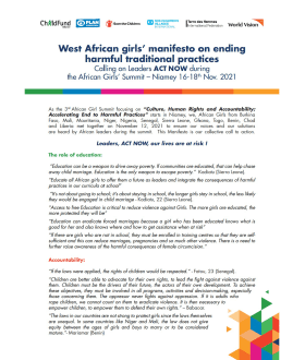 WAR Girls' Manifesto - AGS