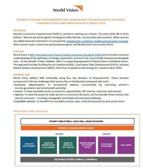 WEE PQAS and Framework Implementation Note