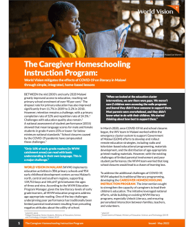 The Caregiver Homeschooling Instruction Program: Mitigating the effects of COVID-19 on literacy in Malawi
