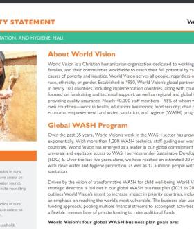 Mali WASH Capacity Statement