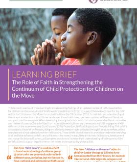 The Role of Faith in Strengthening the Continuum of Child Protection for Children on the Move