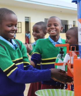 Children Washing Hands