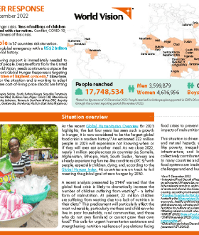 Global Hunger Response Situation Update #6 - 30 December 2022