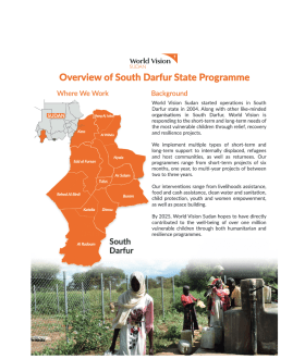 Overview World Vision Programmes in South Darfur State