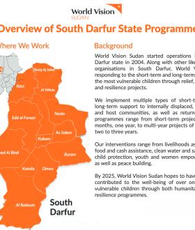 Overview World Vision Programmes in South Darfur State