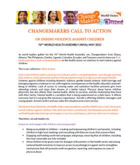 Changemaker Call to Action for World Health Assembly