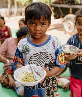 A child having a meal