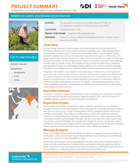 EVIDENCE ON CLIMATE-SENSITIVE AGRICULTURE PRACTICES
