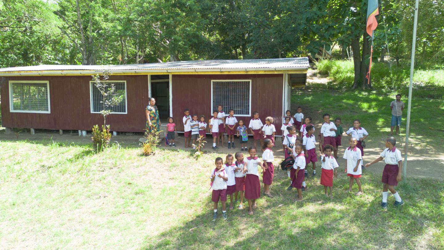 Newly renovated classroom at Gidobada Elementary School supported by the PIE Program to improve student learning conditions