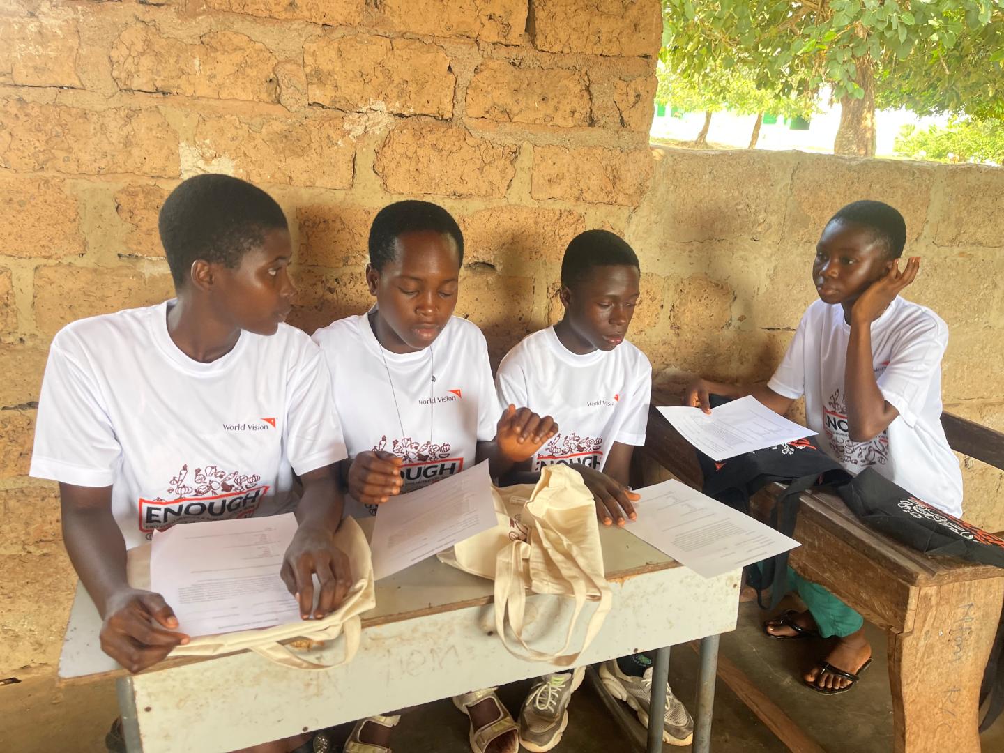 Adolescents in Diaso participate in a child-led research session, sharing their perspectives and experiences to help inform community action. Ghana, 2024.