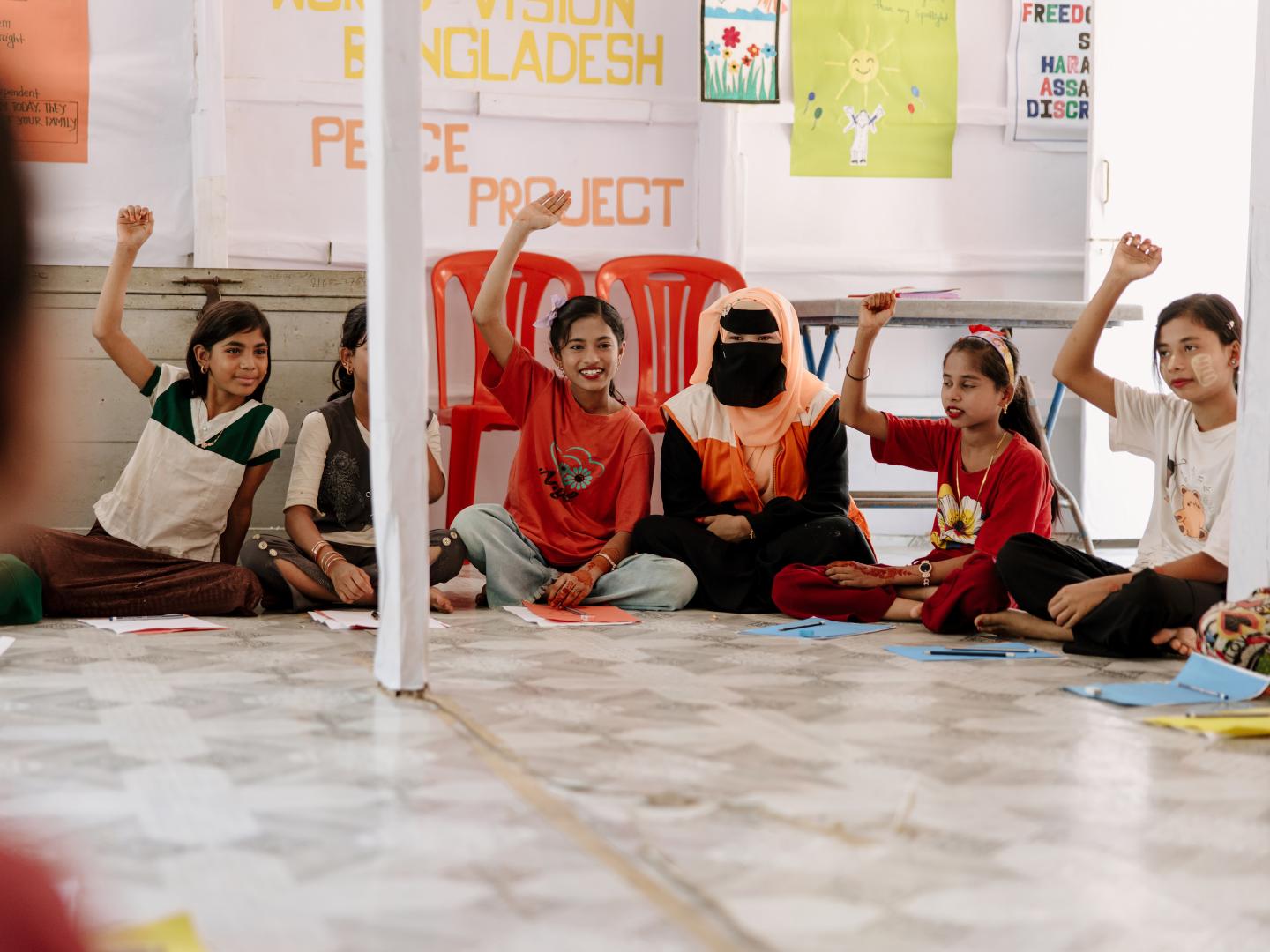 Win attends an SRHR and life skills session at a learning centre in Cox's Bazar.