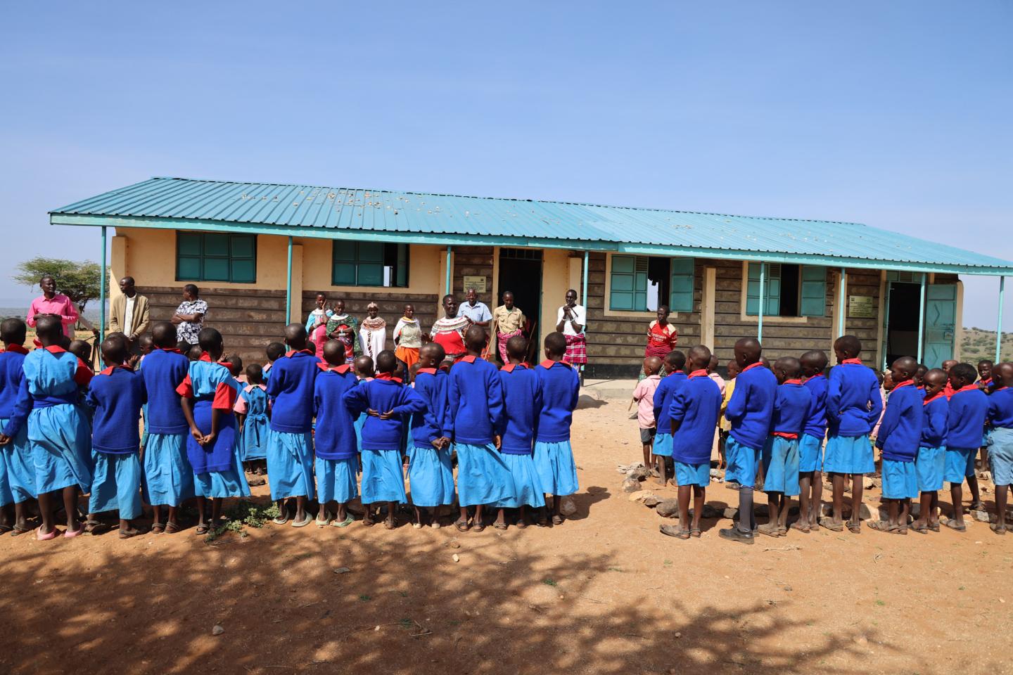 As a result of the CVA interventions, children at Soit Naibor now have a school within their village © World Vision Photo/David Nderitu