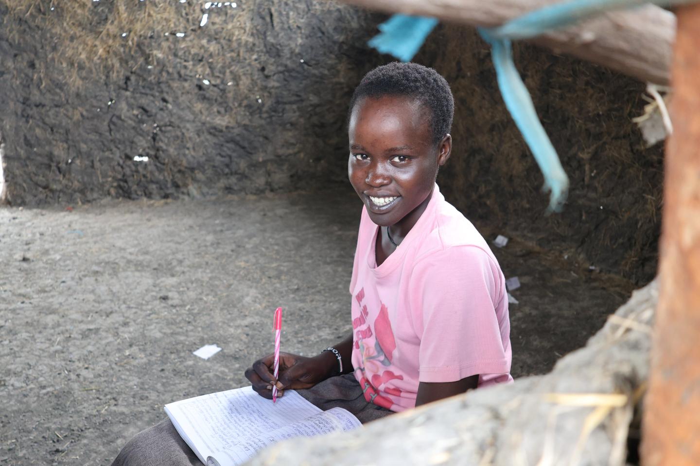 Gebila in her study time after school
