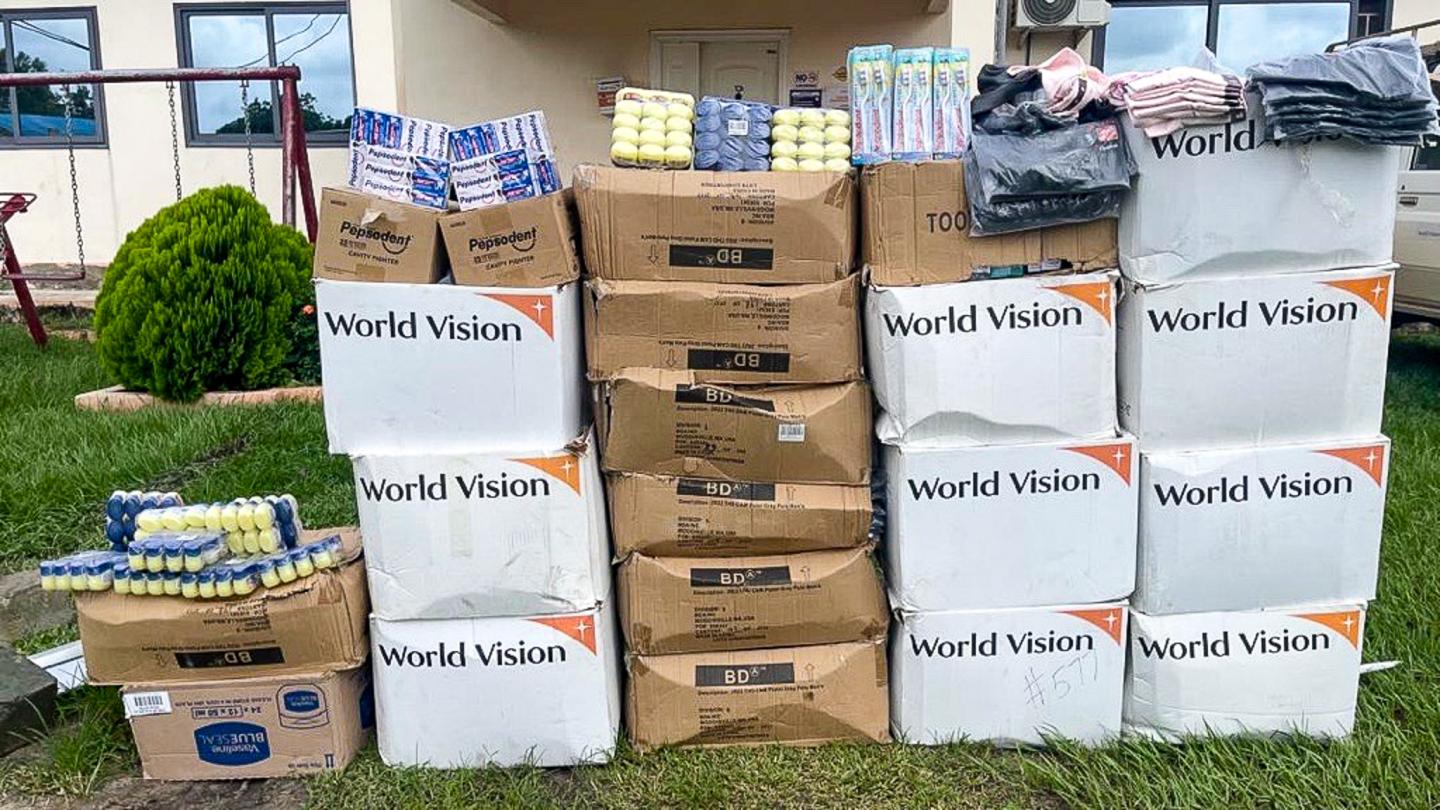 Relief Items donated by Agortime Ziope Area Programme
