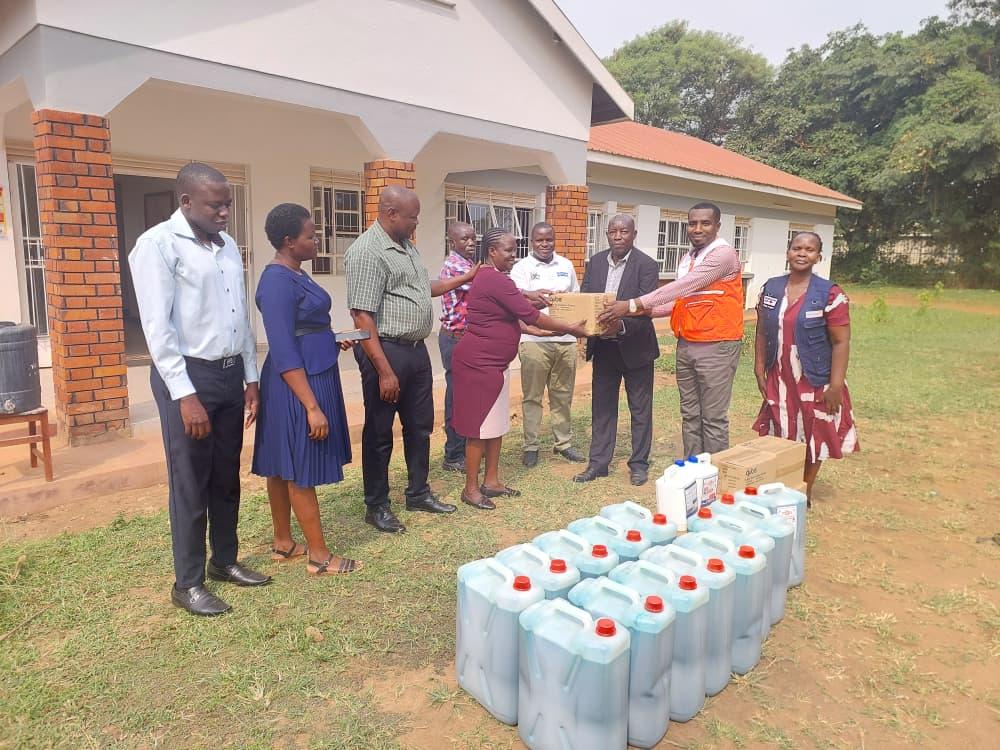 World Vision teams are delivering Ebola Infection Prevention and Control supplies to Nebbi District local government.