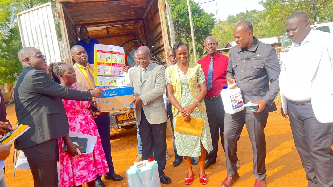 World Vision teams are delivering Ebola Infection Prevention and Control supplies to Nakasongola District local government.