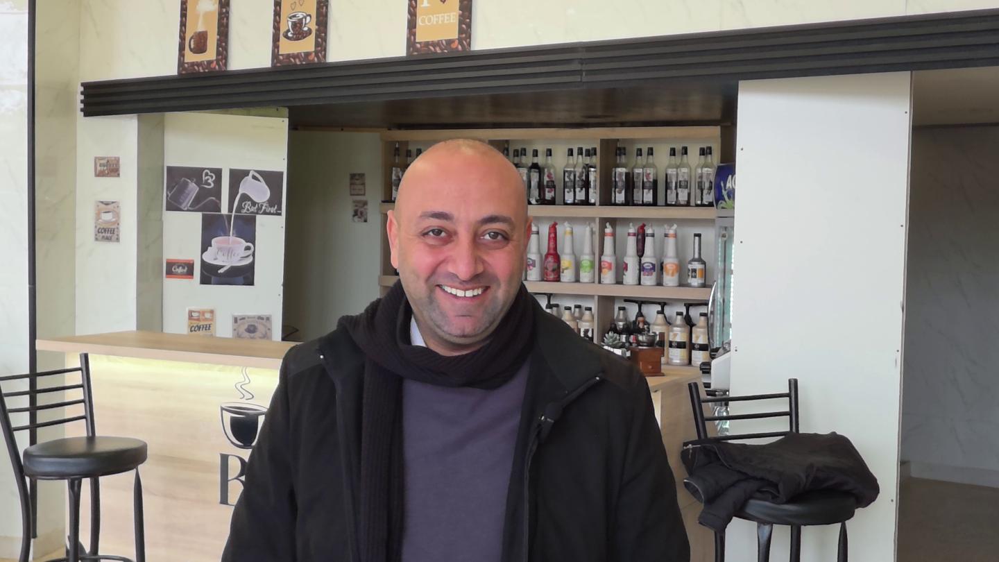 Elie Barakat, owner of Barakat Pastry, during an interview at his bakery in Deir El Ahmar.