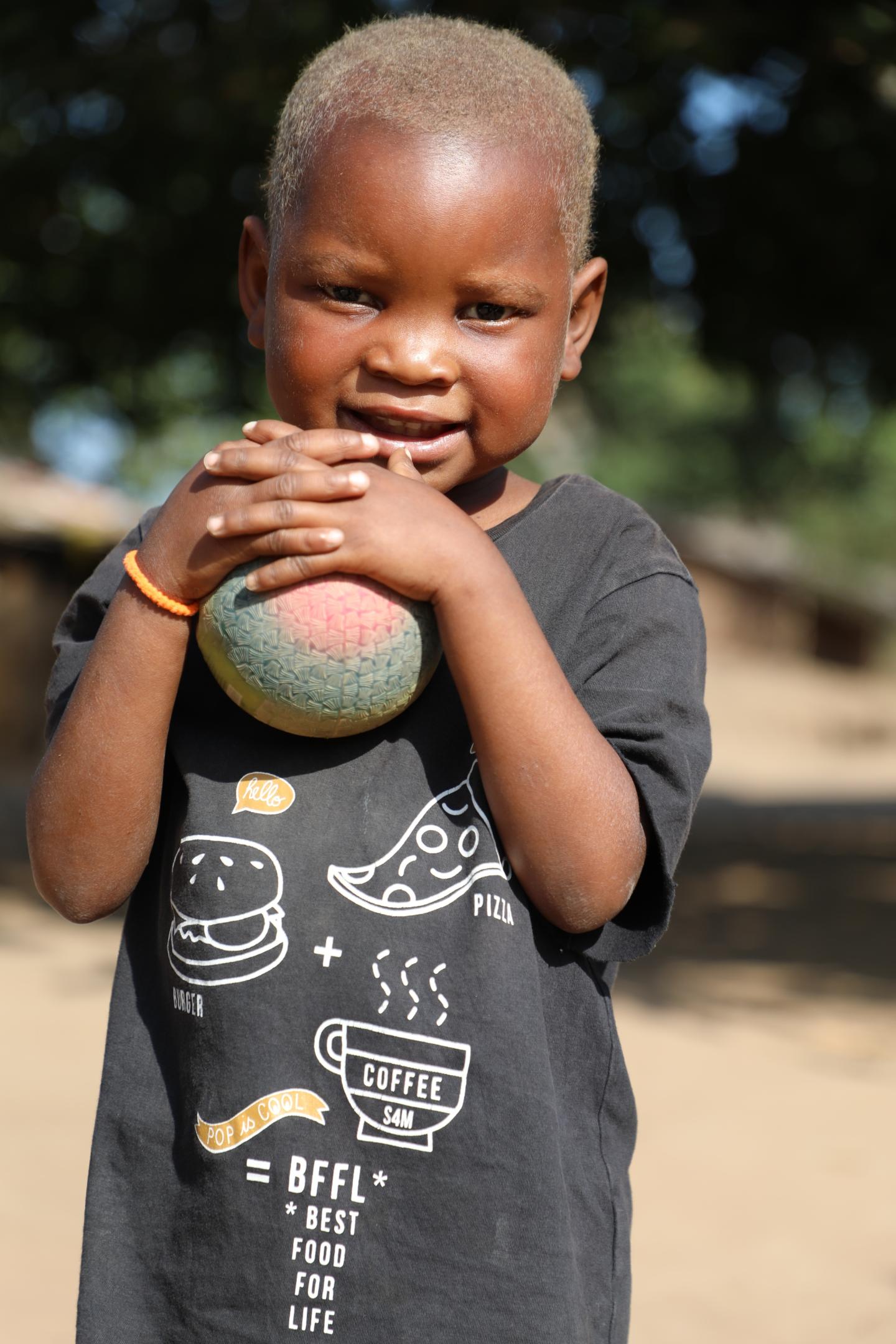 Trangelito holds his favorite ball