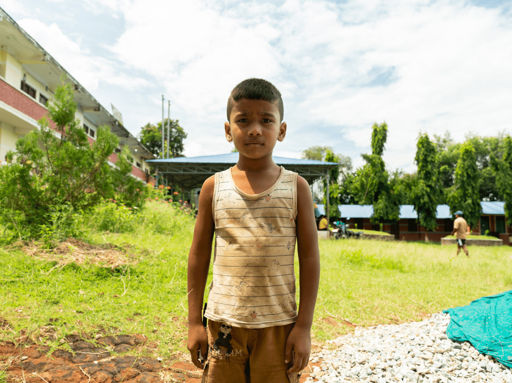 Child in temporary shelter