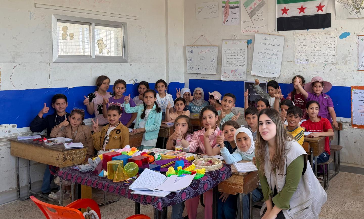 Photo of one of the supported classrooms in Central Syria