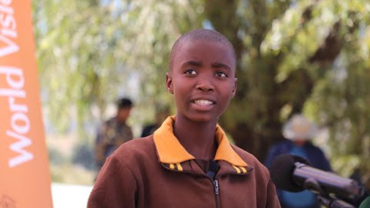 Masabata's  Message of Gratitude and Hope at the Pitseng Police Station Child Protection Milestone