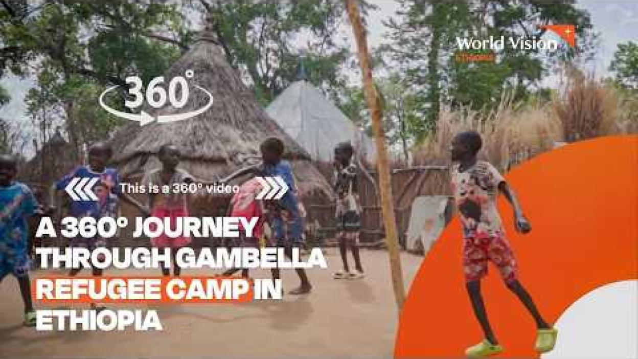 Join us for a 360° walkthrough through Gambella Refugee Camp in Ethiopia