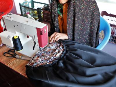 18-year-old Yalda was in 12th grade of school when the restrictions to girls' education were introduced. Now Yalda uses the time she wants to spend at school tailoring garments