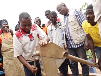 WASH committee members are trained to repair water boreholes