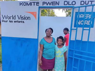 Gaelle, a sponsored child, expresses gratitude for the clean water access brought by World Vision to her community in Duty.