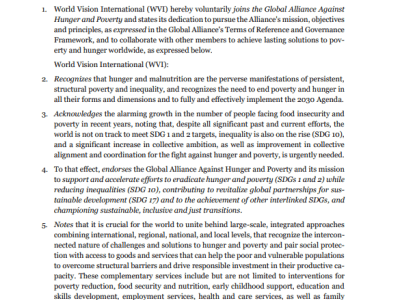 WVI SOC for global alliance against hunger and poverty_Cover image