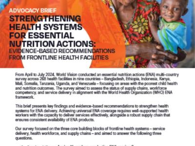 Essential Nutrition Actions Advocacy Brief 