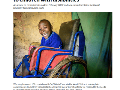 World Vision’s ongoing commitment to children with disabilities