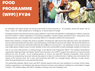 WFP-WV Partnership Snapshot FY24