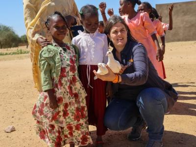 Family photo of the President of world vision Germany with the Adam family