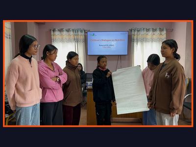 Children present their thoughts of an ideal, well-nourished community