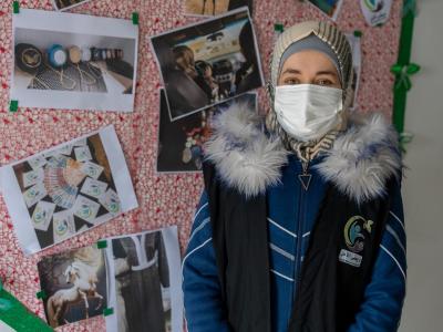 Marah posing for the camera during one of the sessions given World Vision Syria Response - Zaher Jaber