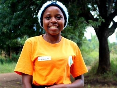 Loveness ready to go about her day as a peer educator