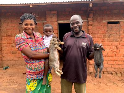 Oscar with his father Stephane and his mother