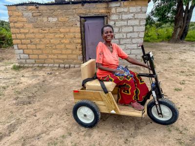 Anto with her wheelchair from GIK program
