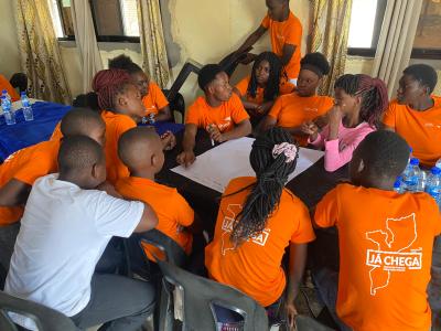 Children on a round table