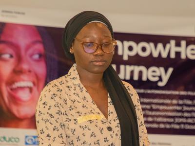 A girl speaking during empowHer Journey - Mali