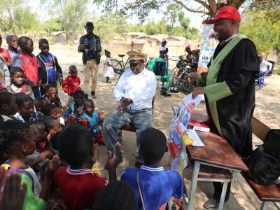 IPAJ Representative Sensitizing Children about Early Marriage