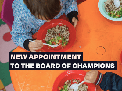 World Vision joined the Board of Champions of the Global Alliance Against Hunger and Poverty.