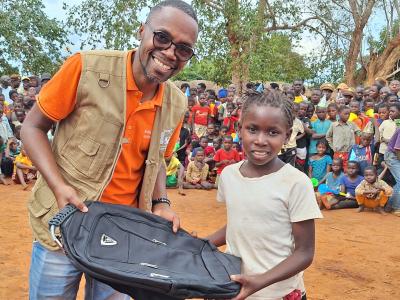 Children received personal gifts and prizes after winning competitions and contests