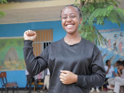 Bethel Child Parliament leader in kele smiling