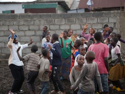 Children happy in Child Friendly Space