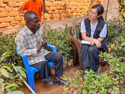 Balthazar sharing his story with Joanna from WV Taiwan